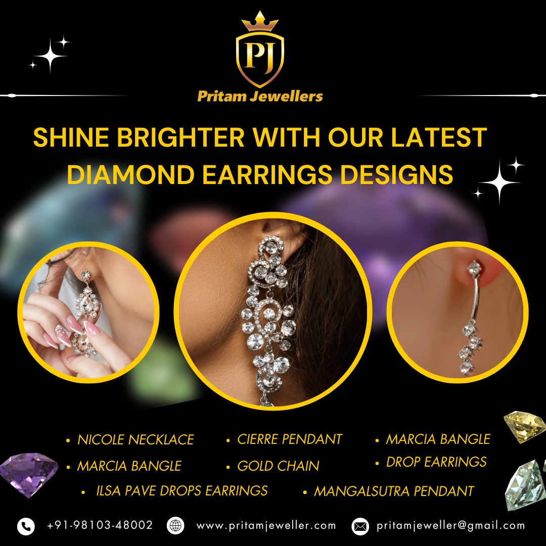 Sparkle and Shine Discover the Latest Diamond Earrings Designs of 2024 by Pritam Jewellers